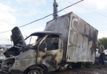 На автошляху «Знамянка-Луганськ-Ізварено» загорілася «Газель»