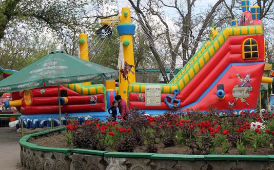 В Терновке неизвестные сожгли детский аттракцион (ВИДЕО)