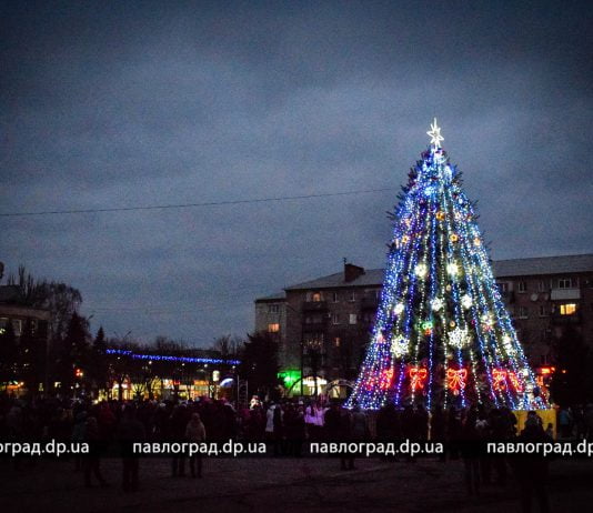 В Павлограде засветилась 16-метровая городская ёлка (ФОТО и ВИДЕО)