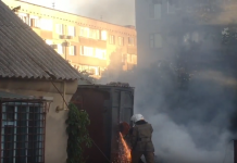 В центре Павлограда сгорели мусорка и хозяйственная постройка (ВИДЕО)