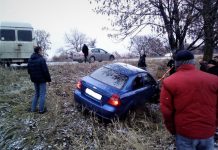 На трассе Павлоград-Днепр машину занесло в кювет (ФОТО и ВИДЕО)