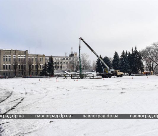 В Павлограде начали устанавливать главную ёлку (ВИДЕО)
