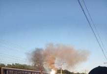 Под Днепром загорелась электричка