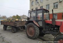 В Павлограде остановили трактор с дровами без документов