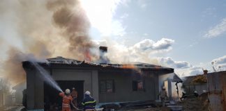 В Юрьевке сгорела новая постройка (ВИДЕО)