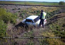 Под Павлоградом пьяный водитель вылетел в кювет (ФОТОФАКТ)