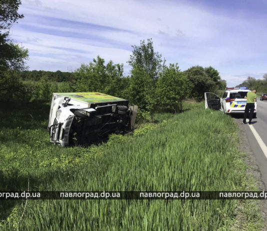 Под Павлоградом перевернулась машина с цветами (ВИДЕО)