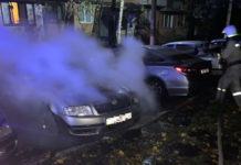 В Терновке пожарные тушили легковушку