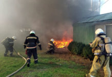 В Павлоградском районе пожар уничтожил автотрейлер