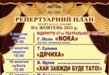 Павлоградський театр ім. Б. Захави: репертуар на жовтень