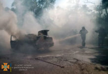 В Павлограде возле заправки сгорела машина