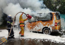 В Павлоградском районе сгорел микроавтобус (ФОТО и ВИДЕО)