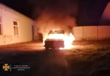 В Павлоградском районе огонь уничтожил машину
