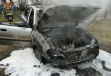 У Богуславі згорів Daewoo LANOS