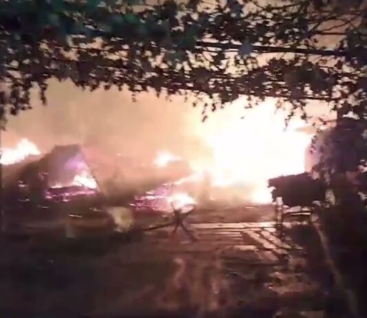 На Павлоградщині сталася пожежа у приватному дворі (ВІДЕО)