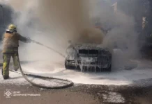 У Павлограді згоріло авто: ФОТО